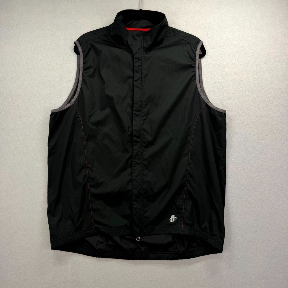 Hincapie Sportswear SMS M Elemental Rain Vest Mens 2XL Black Hidden Full Zip